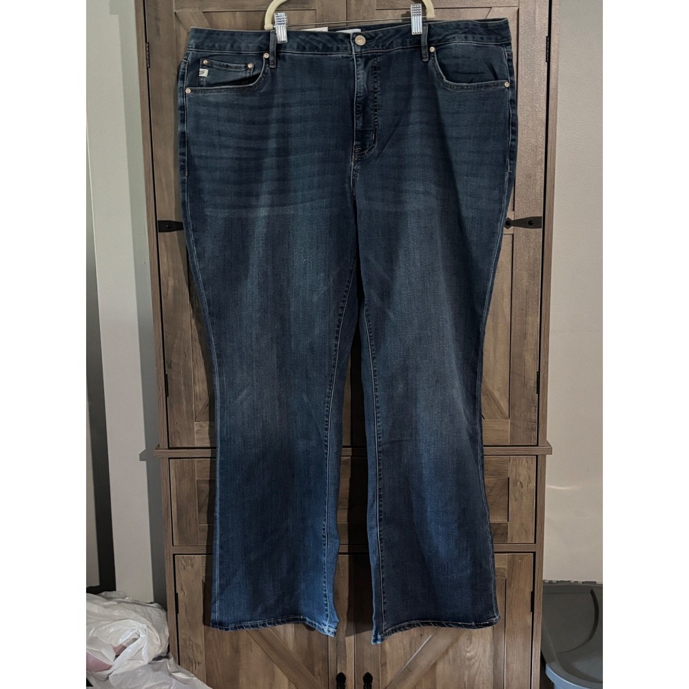 Seven7 Premium Brand High Rise Bootcut Jeans 22W Dark Wash Slim Hip Thigh NWT
